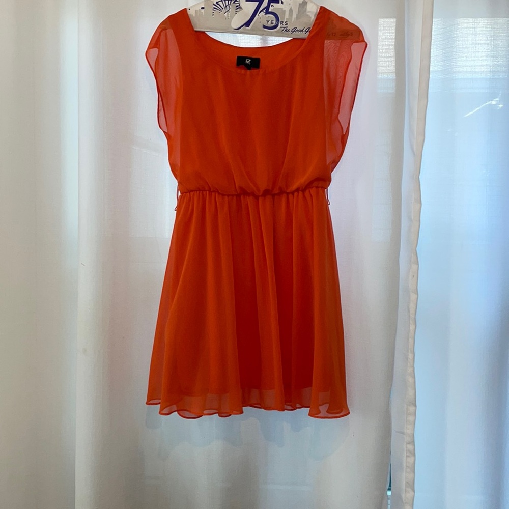 Orange dress.